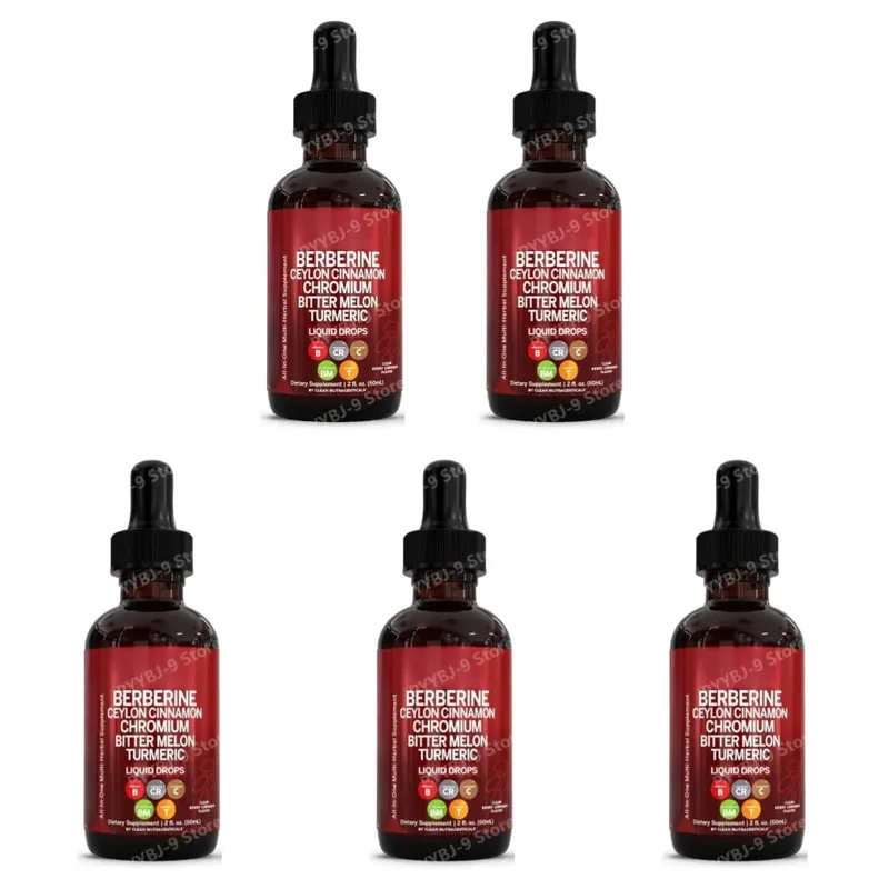 Berberine Chromium Turmeric Ginseng Liquid Drops 60ml Organic Herbal Supplement Daily Wellness Balance Support for Adults — image 11