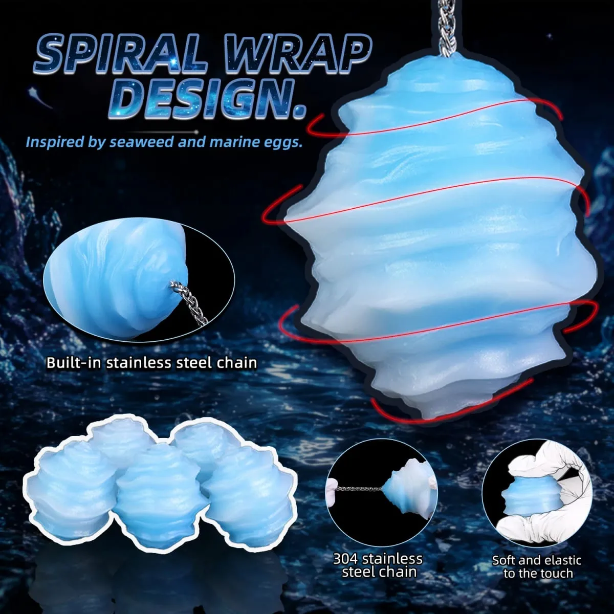 Fantasy Egg Toys With Long Chain Platinum Silicone Anal Plug Eggs Vaginal Balls Sex Toy For Adult Women Men Couple Flirting — image 3