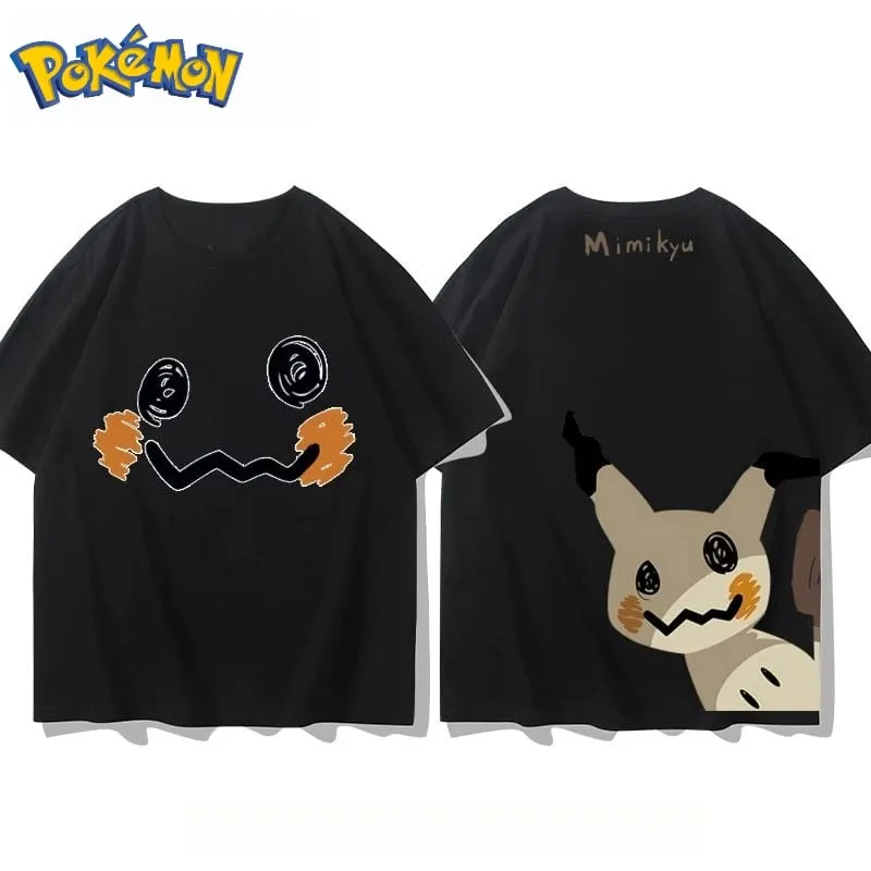 Men's New Pokémon Mimikyu Front and Rear Printed T-shirt Men's and Women's Summer New Loose Casual Versatile Short-sleeved Top — image 11