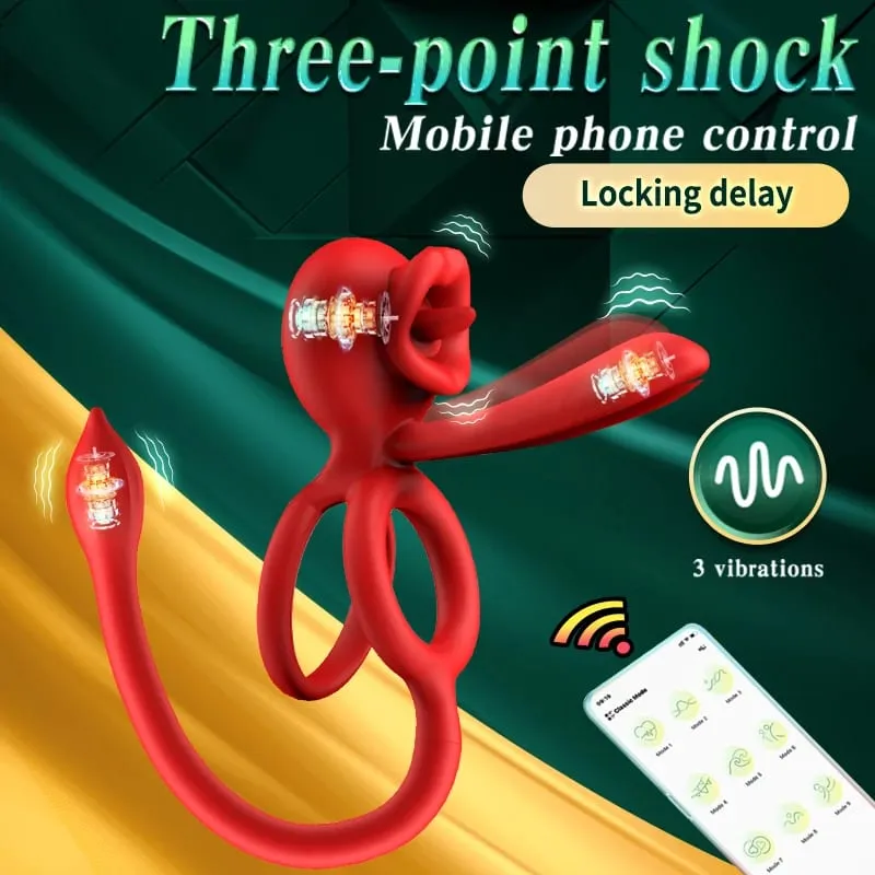 Vibrating Cock Ring App Control Penis Ring Vibrator with Vibrating Butt Plug 9 Vibration Modes Couples Sex Toy Clit Stimulator — image 3