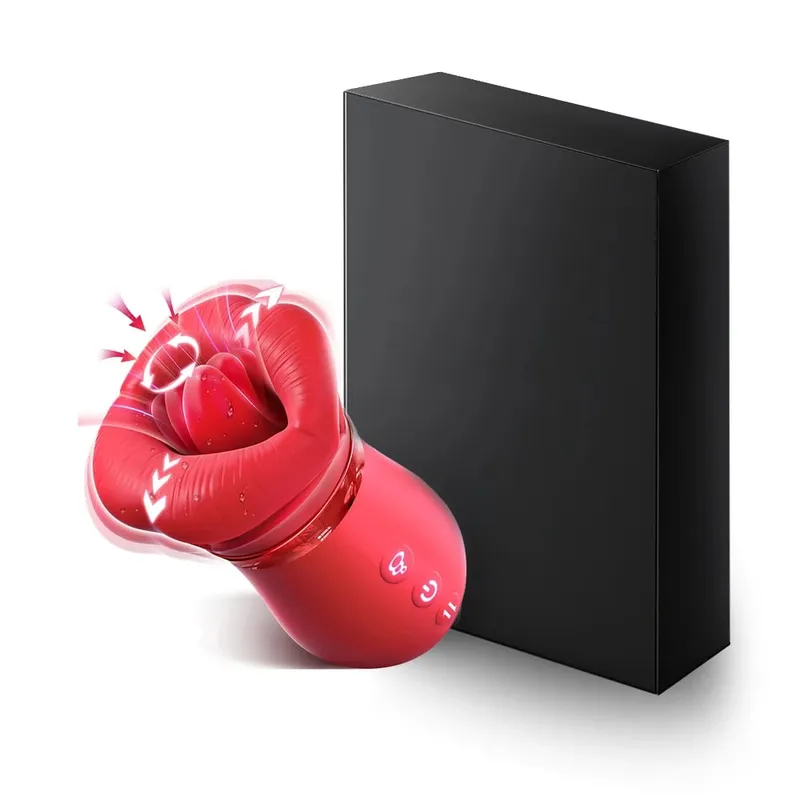 Woman Sucking tongue licking dildo vibrator clitoris nipple g-spot stimulator vagina anal masturbator adults sex toys for couple
