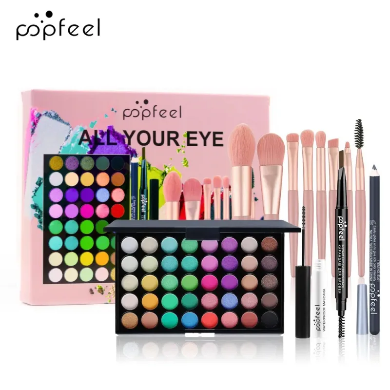 Glitter Matte Waterproof Palette Powder Cosmetics Kit Eyebrow Pencil Eyeliner Pen Mascara Makeup Brushs Eye Cosmetics — image 8