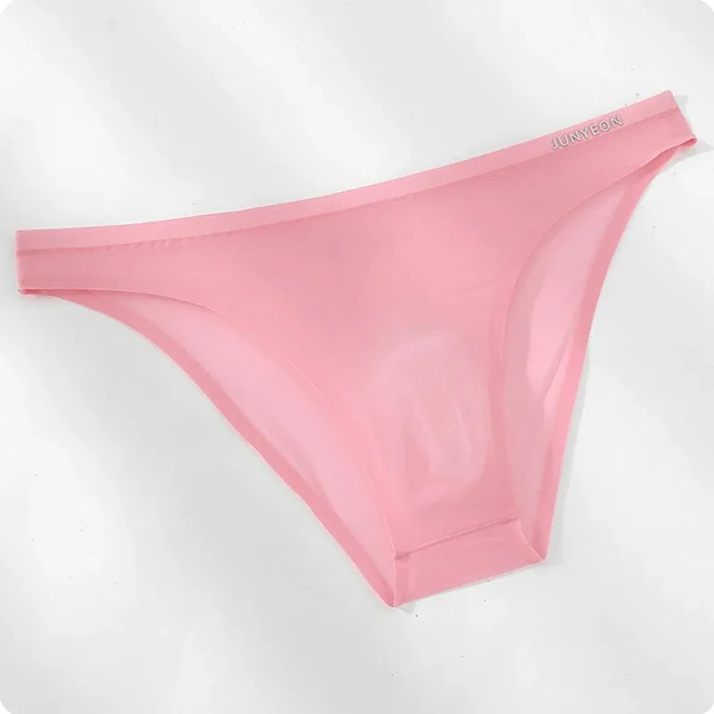 Seamless Quick Drying Men Briefs Underwear Solid Color Ice Silk Ultra-thin Underpants Sexy Breathable 3D Pouch Panties Undies — image 29