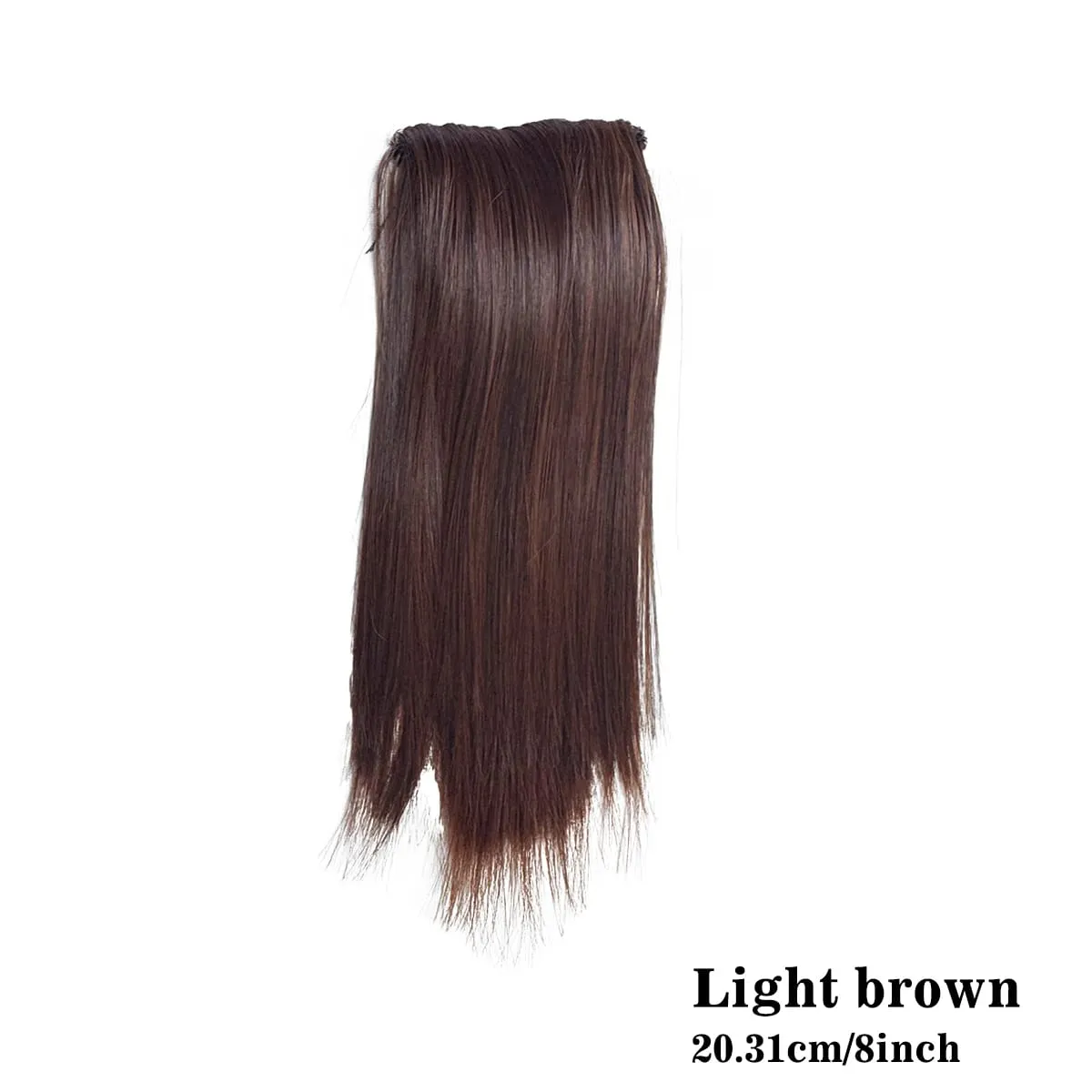 Straight Clip In Hair Extensions Synthetic 8"12" Hair Topper For Women Invisible Clip On Hair Patch Thick Booster Hairpieces