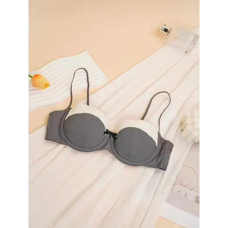 Elegant Women's Lace Lingerie Set Delicate Sensual Bralette Small Breasts Gather Support Thin Summer Bra Beautiful Back Design — image 4
