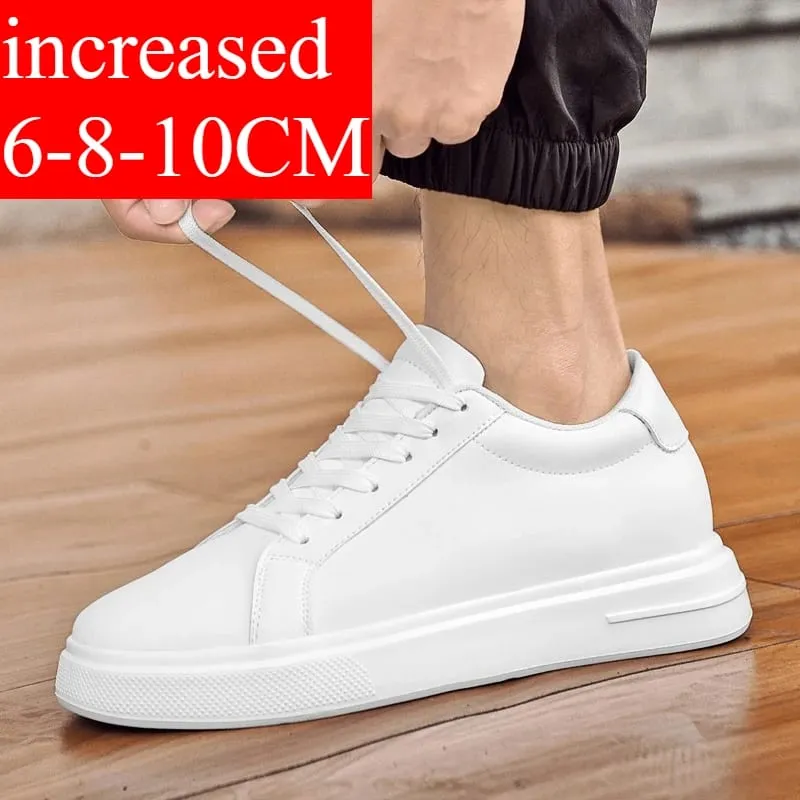 New Men's Sneakers Elevator Shoes Heightening Height Increase Insole 6-10CM High Heels Shoes Leather Sport Shoes Men Shoes — image 2