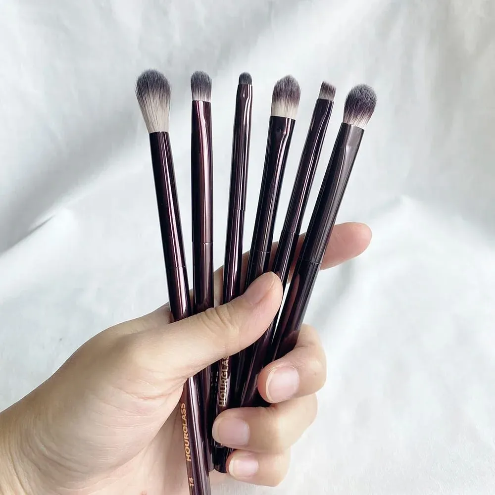 Set di pennelli per trucco per occhi a clessidra Set di pennelli cosmetici per ombretti di lusso Miscelazione Modellatura Contorno Evidenziazione Fodera per correttore per sopracciglia