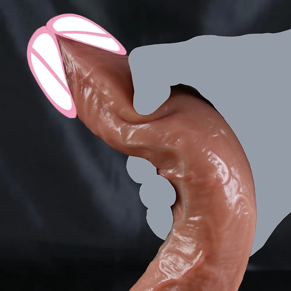 S/M/L Skin Feel Realistic Dildo Huge Soft Penis Double Silicone Adults Sex Toys With Suction Cup Anal Dick for Women Masturbator — image 6