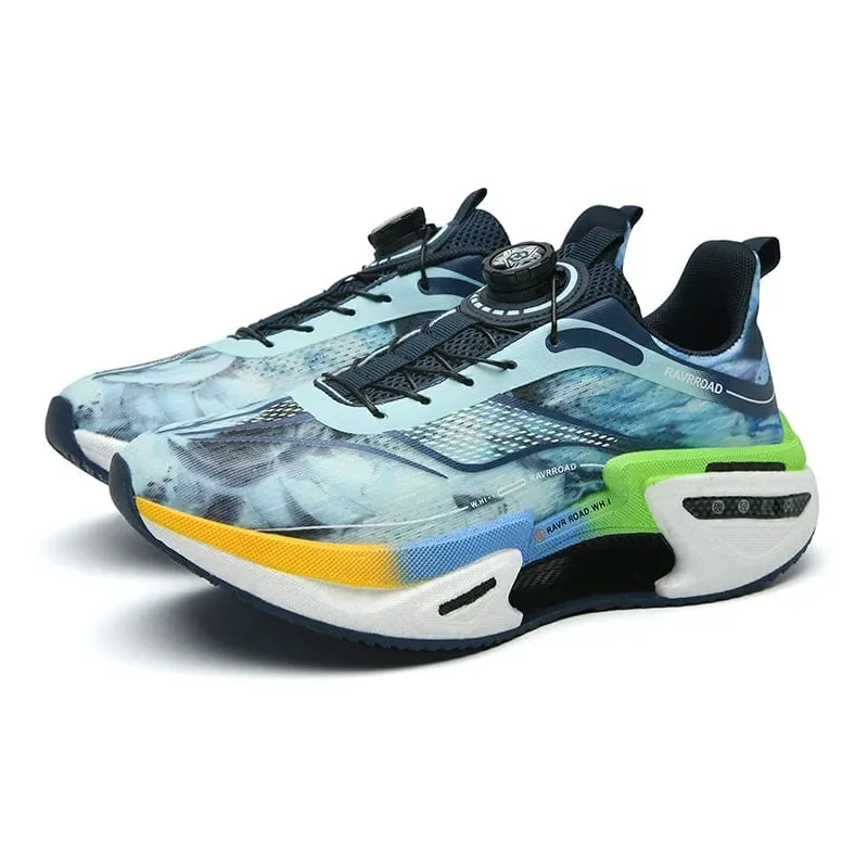 Elastic Speed Running Shoes for Men Carbon Plate Push Rotating Buckle Sports Shoes for Women Professional Shock-Absorbing