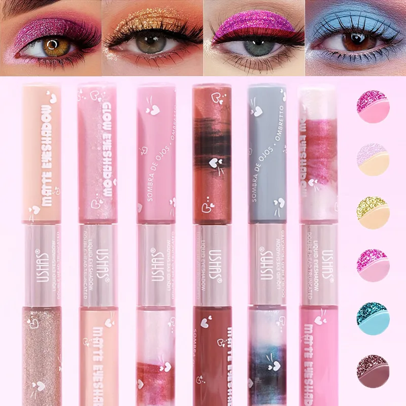 6 Color Waterproof and Sweat Proof Long Lasting Easy To Color Matte Eye Shadow Blue Highlight Natural Liquid Eye Shadow Makeup — image 5