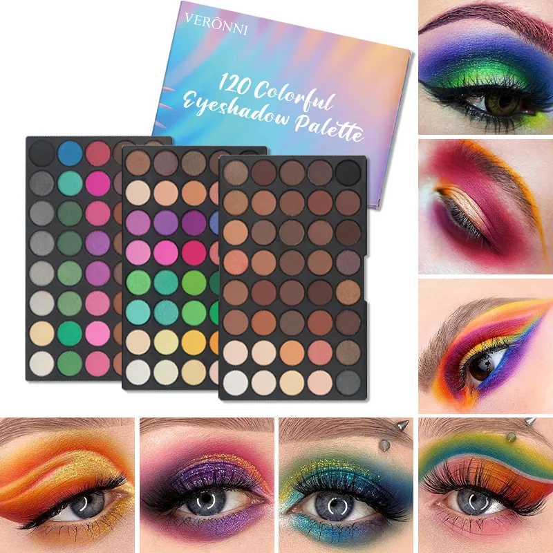 120 Colors 3-Layer Eyeshadow Palette All-in-One Matte & Shimmer Makeup Kit Long-Lasting Highly Pigmented Cosmetic Gift — image 3