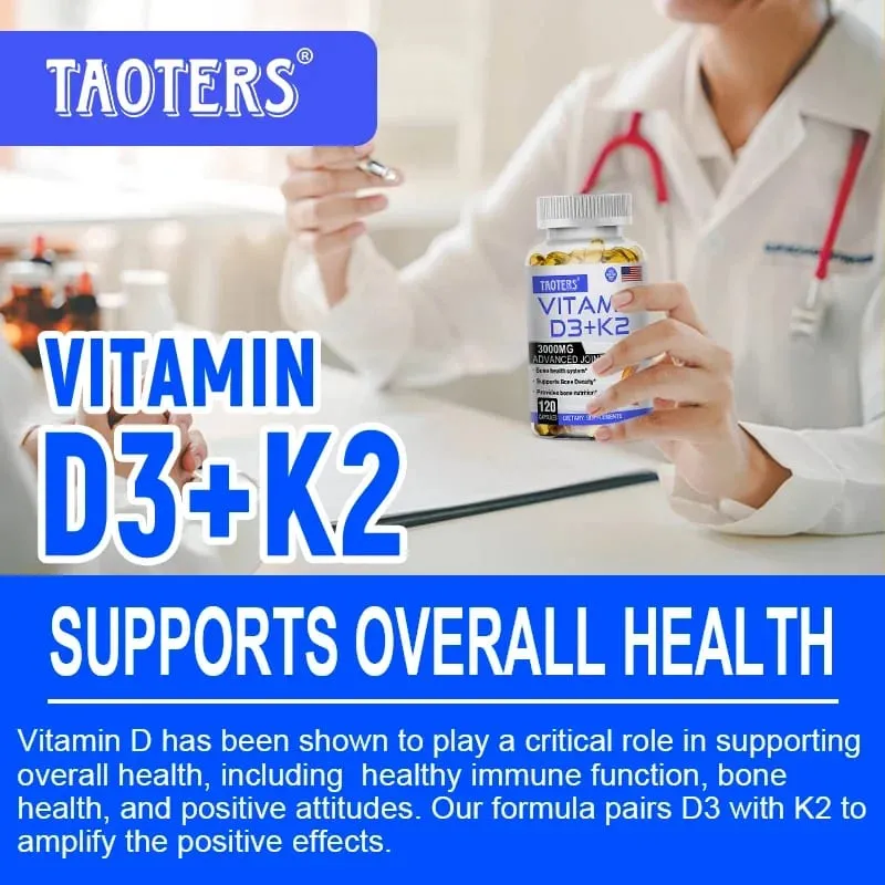 3000 mg 비타민 D3+K2 건강 보조제 - 뼈의 정밀성과 전반적인 건강을 위한 칼슘 보조제 — image 4