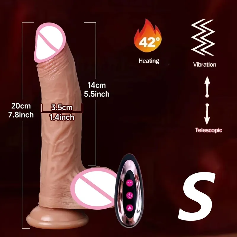 Realistic Dildo Telescopic Vibrator Female Masturbator Thrusting Big Dick Silicone Masturbation Penis Adult Sex Toys For Women