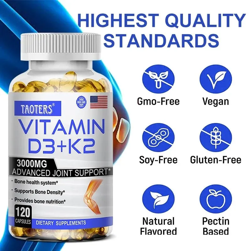 3000 mg 비타민 D3+K2 건강 보조제 - 뼈의 정밀성과 전반적인 건강을 위한 칼슘 보조제 — image 2