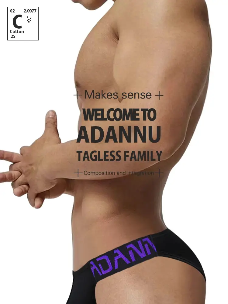 1PCS Men's ADANNU Modal Triangle Briefs Letter Waistband Soft Breathable Underwear — image 1