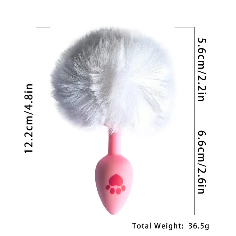 Metal Anal Plug with Long Fluffy Tail – Fox Tail Butt Plug for Cosplay Role Play BDSM Adult Toy — image 26