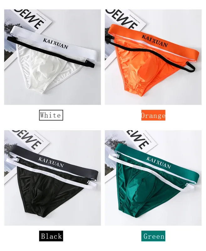 Fashion Men's Underwear Breathable Ice Silk Underpants Soft and Comfortable Briefs — image 11