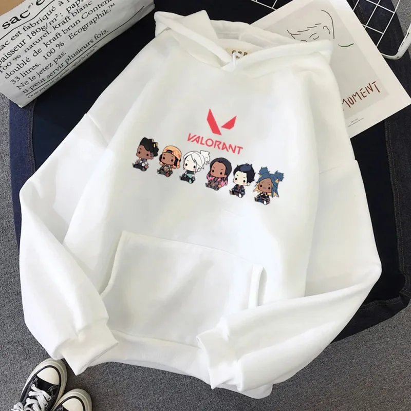 Valorant Anime 2D Print Men's Cotton Hoodie Casual Oversized Pullover Popular Streetwear Fashion Sweatshirt Trend Men Clothing — image 3