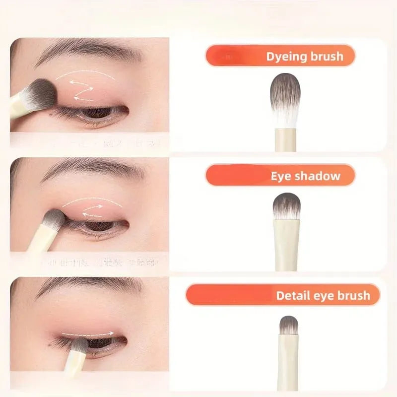 10pcs Natural Eye Makeup Brushes Set Detail Eyeshadow Brush Makeup Brush White Ultra Soft Eyeshadow Eyeliner Makeup Tool — image 4