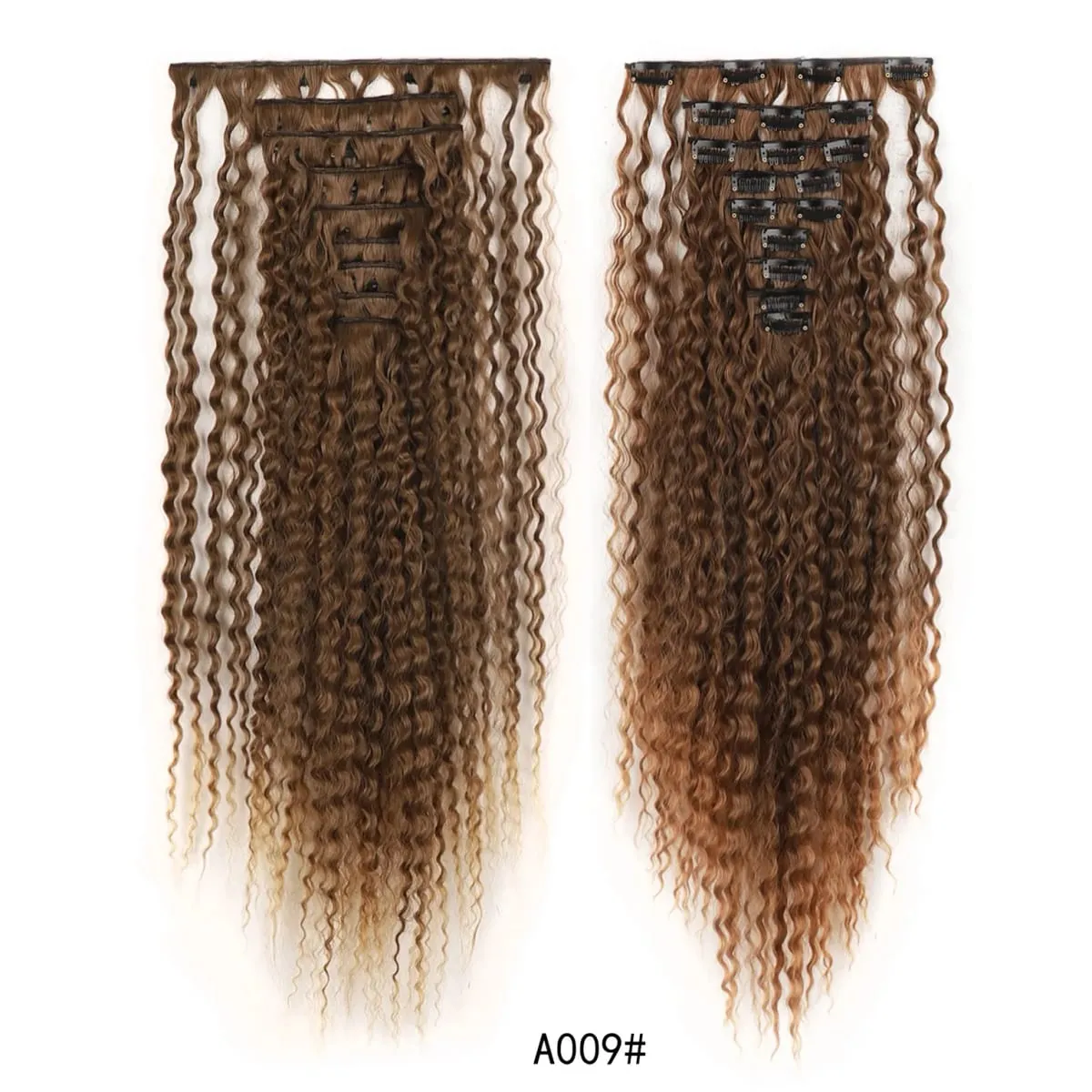 9PCS Clip-in Hair Extensions Kit Long Soft Curly Hair Extension Synthetic Kinky Curly Hairpieces Full Head Fake Pieces for Women — image 12