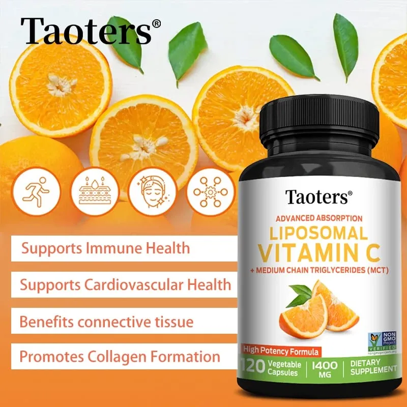 Liposomal Vitamin C 1400 มก. - ส่งเสริมการผลิตคอลลาเจน การสนับสนุนภูมิคุ้มกัน สารต้านอนุมูลอิสระที่มีประสิทธิภาพ