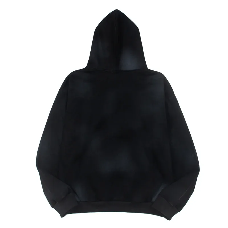 Hoodies Pullover 26ss Vintage Embroidery Leather Pattern Glittering Diamond Print Men's Hooded Hip Hop Style Sweatshirts — image 12