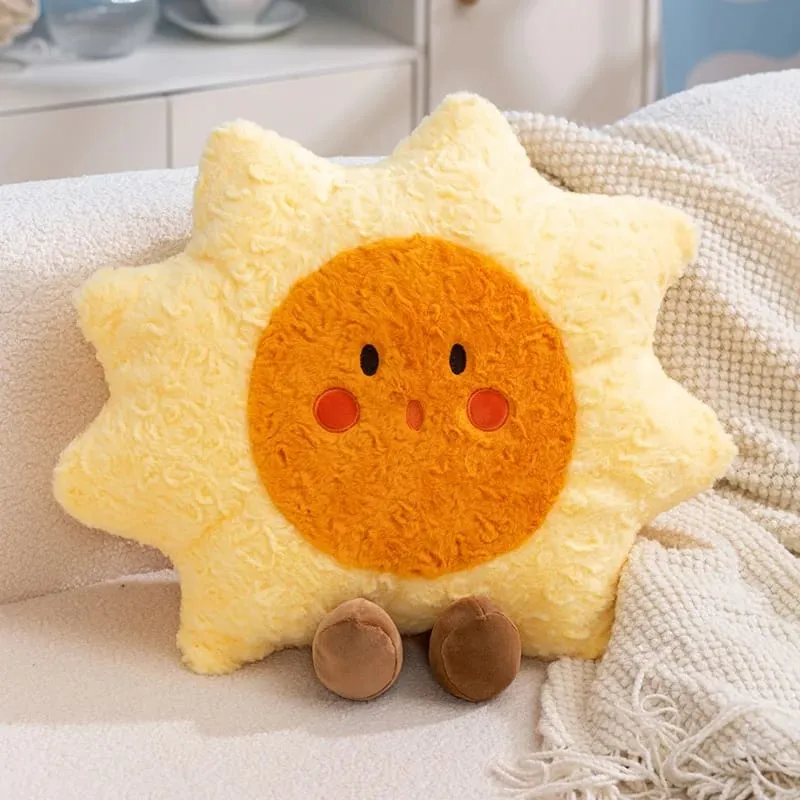 45cm Cute Plush Home Decorative Cushion Pillow Stuffed Sun Moon Plushies Huggable Sleep Pillow Girl Gift — image 1