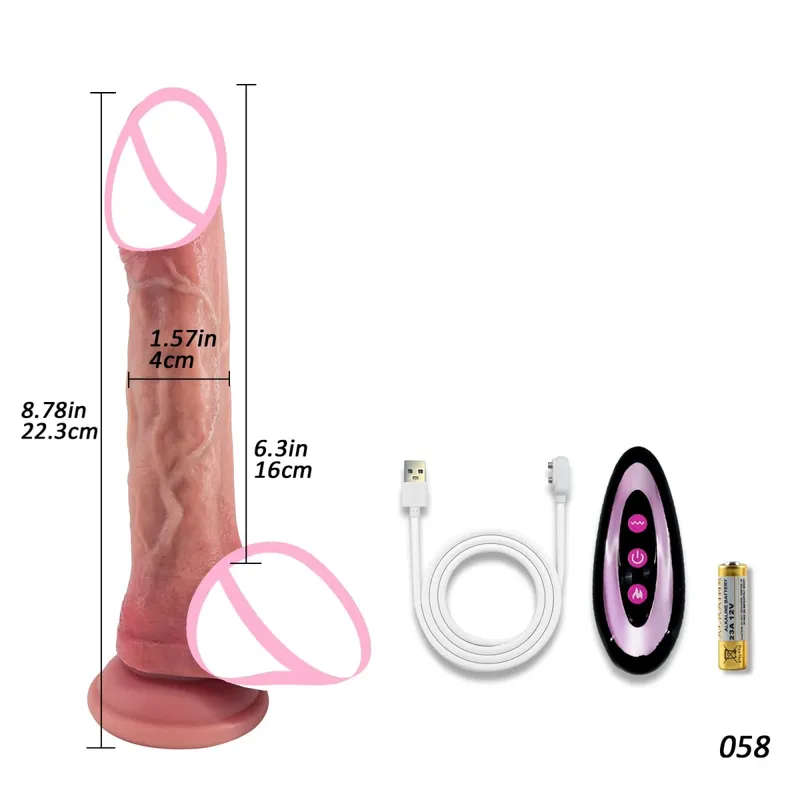 Thrusting Realistic Dildo Sex Toys Heating Thick Anal Dildos Telescopic Vibrating Modes Adult Sex Toys for Men Women Couple 18+ — image 10
