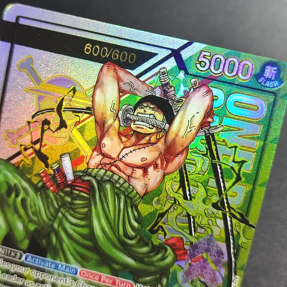 DIY One Piece Card Game Treasure Cup Roronoa Zoro OP12-020 Serialized 1/600 600/600 Collection English Anime Cards — image 5