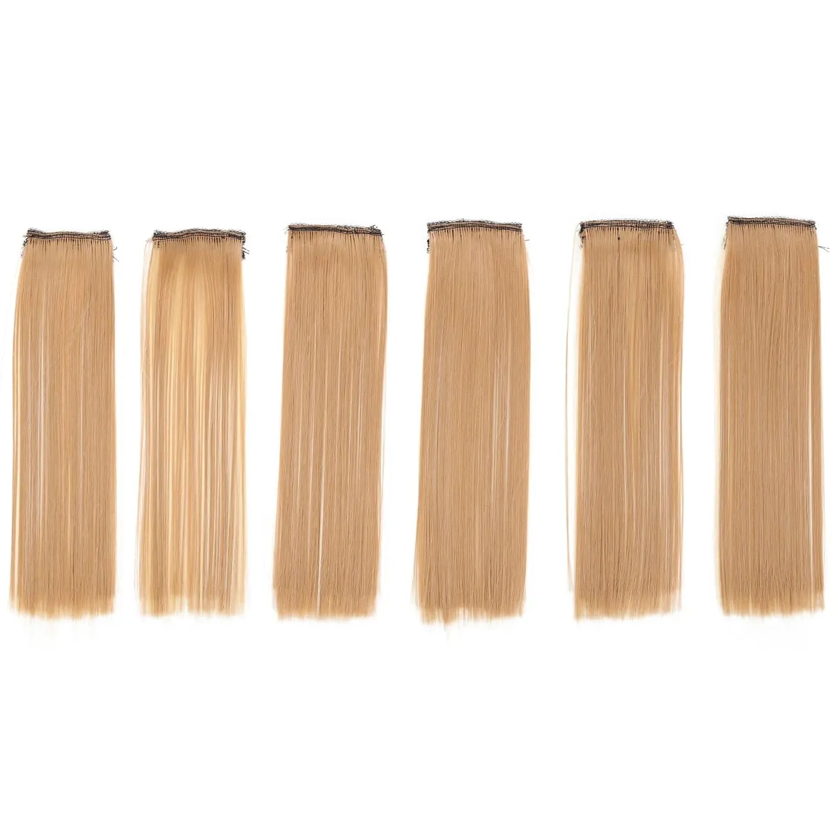 6PCS 6 Clips In Synthetic Hair Extensions Medium Short Straight Clip In Highlights Hairpiece For Women Daily Use — image 10