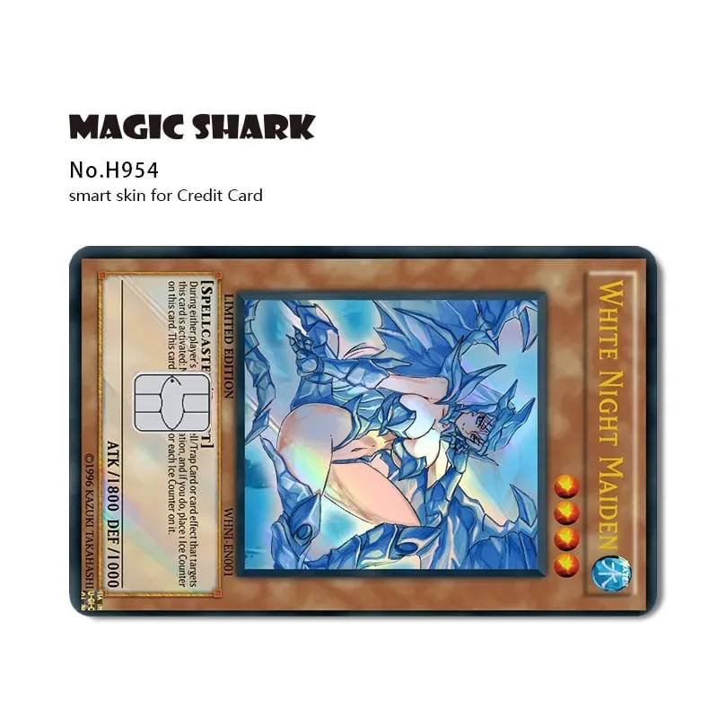 Magic Shark Yo-gi-oh Blue Eyes Dragon Game Shinny Holographic Laser Debit Credit Card Sticker Film Skin Front Cover — image 20