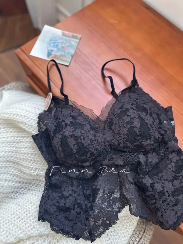 Sexy French Lace Halter Bra for Summer Wireless Crinkle Free Bralette for Small Bust Beautiful Back Lingerie Set S-XL MOYISU BC — image 14
