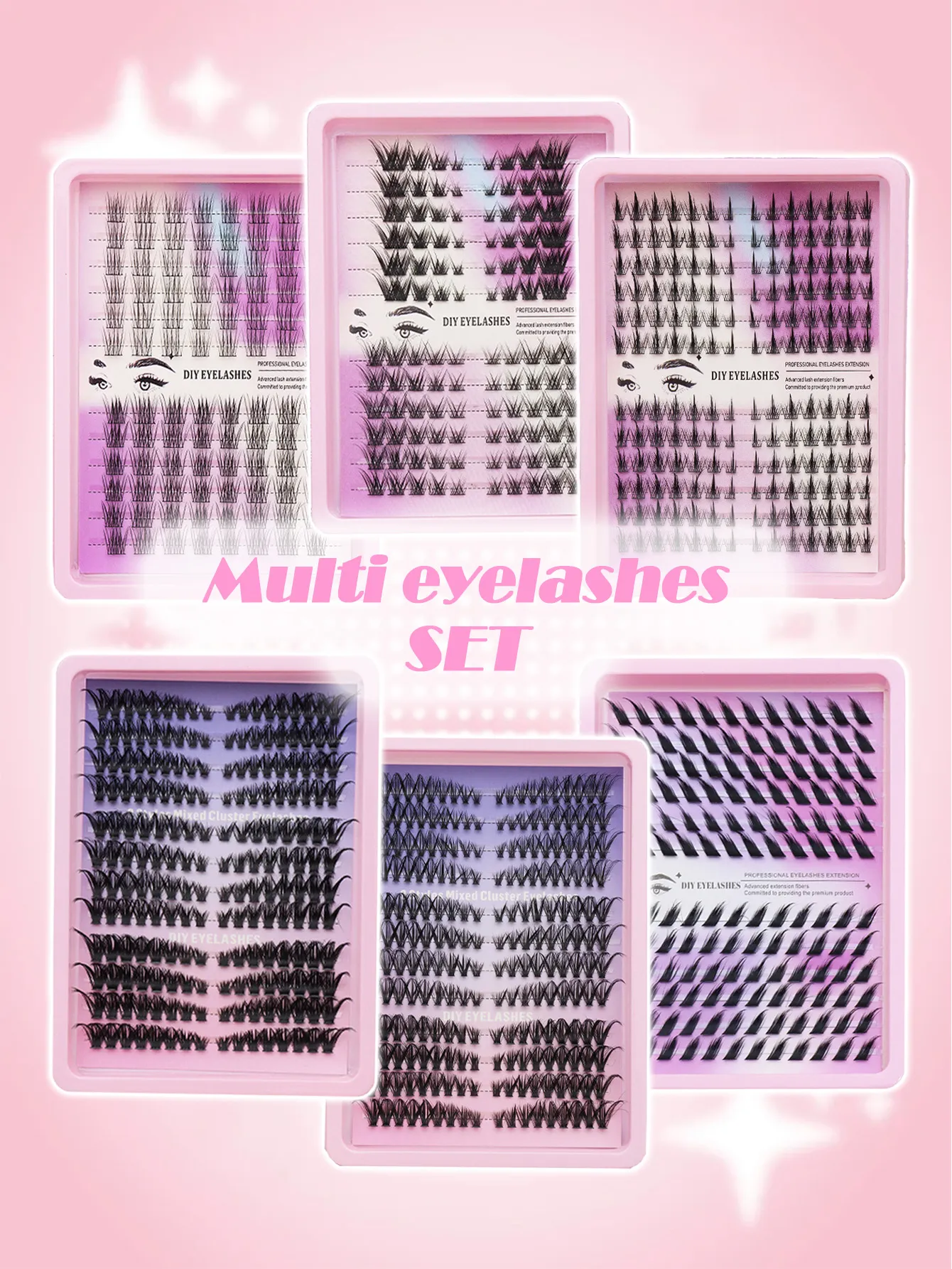 6 sizes of clustered eyelashes multiple combinations and styles to easily create exquisite eye makeup a must-have for beauty — image 1