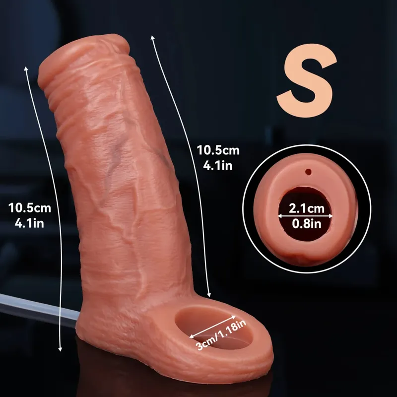 Male Ejaculation Cock Ring Sleeve Reusable Water Spray Penis Enlargement Extender Silicone Dildo Sex Toys for Men Condom Couple — image 8
