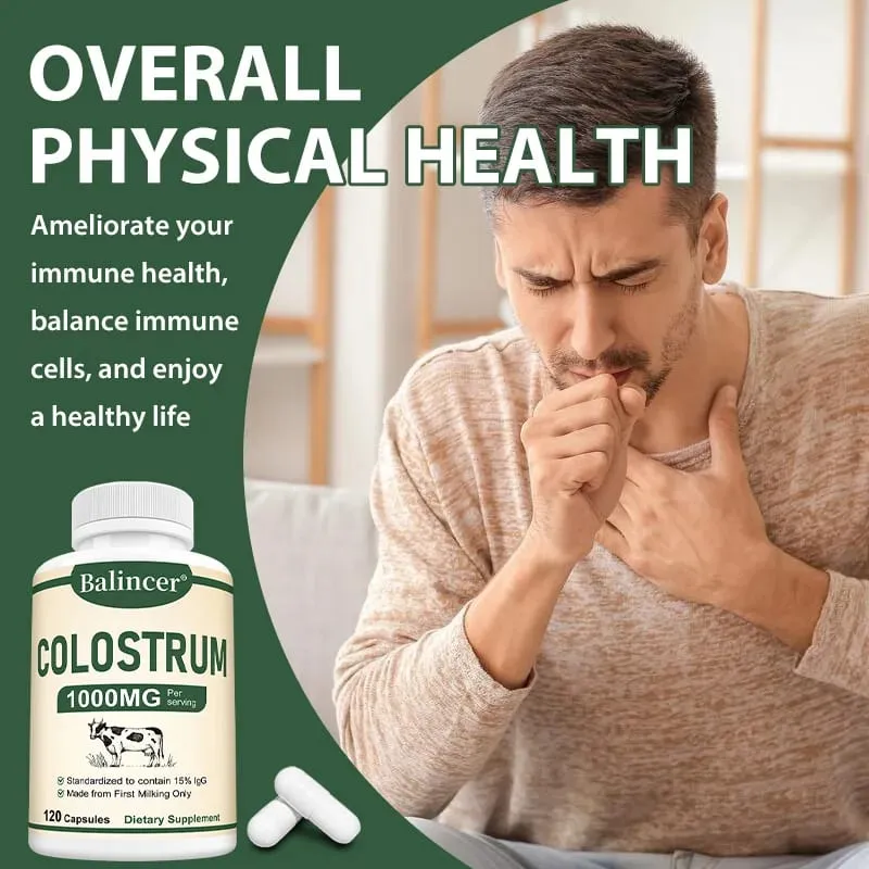 Colostrum 1000mg Capsules Support Gut Digestive Health Immune Defense Muscle Recovery Focus Skin Hair & Nails Wellness — image 6