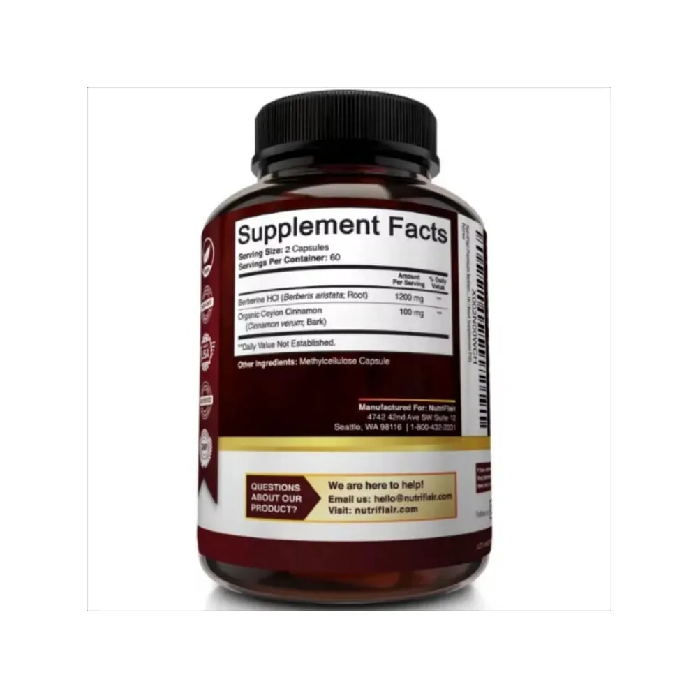 Premium Berberine HCl Pure Ceylon Cinnamon Extract Blood Sugar Balance Cardiovascular Health Supports Heart Health — image 5