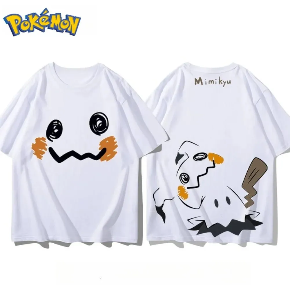 Men's New Pokémon Mimikyu Front and Rear Printed T-shirt Men's and Women's Summer New Loose Casual Versatile Short-sleeved Top — image 1