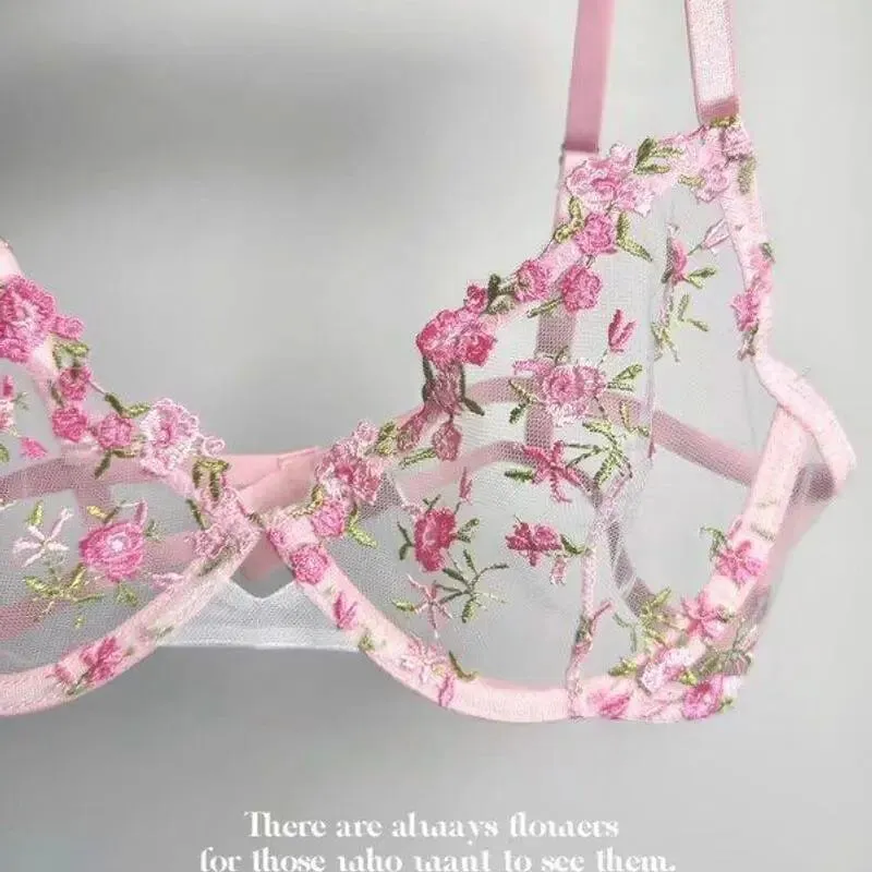 Sexy Sheer Lace Flower Embroidery Underwire Bra for Women Large Breast Minimizer Anti‑Sagging Comfort Everyday Wear YEMOMO S‑XL — image 13