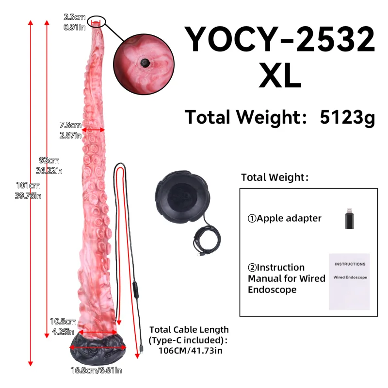 Anal Dilator Endoscope Camera Speculum 101cm Extreme Tentacle Dildo Silicone Butt Plug Training Anus Expansion 18+ Sex Toys — image 10
