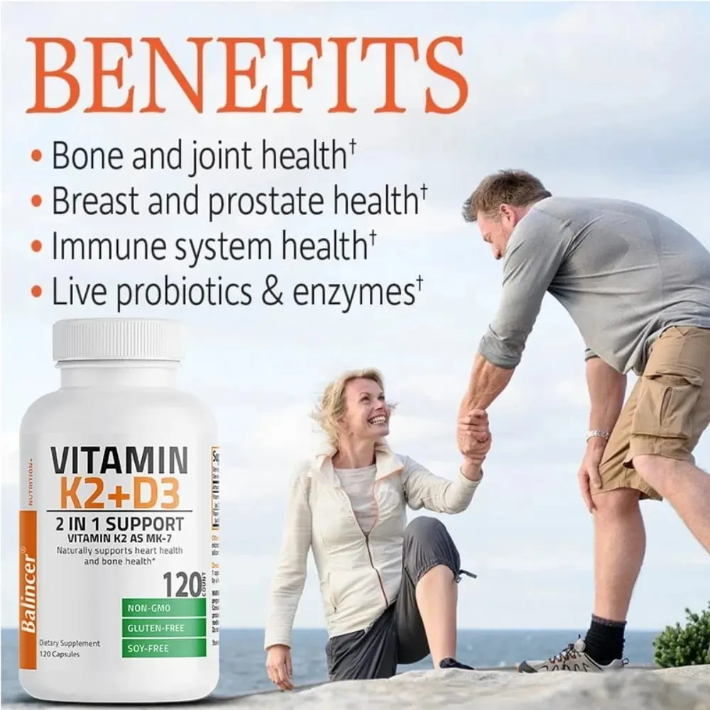 D3+K2 Vitamin D3 5000IU and 90 Mcg Vitamin K2 (MK-7) Vegan Capsules for Bone Density teeth skin heart Health and Immunity — image 6