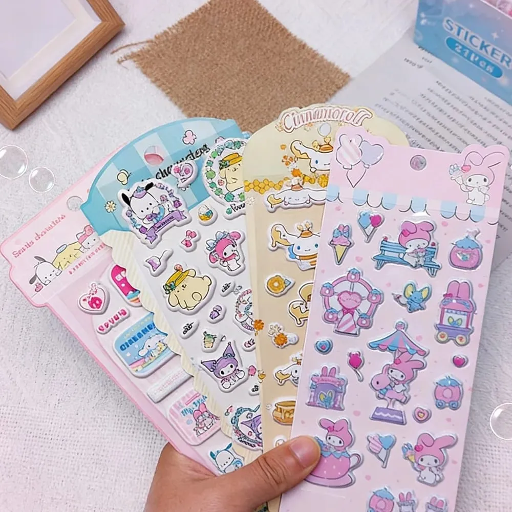 Genuine Sanrio 3D Foam Stickers Cartoon Hello Kitty Kuromi Melody Toy Decal For Scrapbook Water Mug Phones Planners Decor Decals — image 1