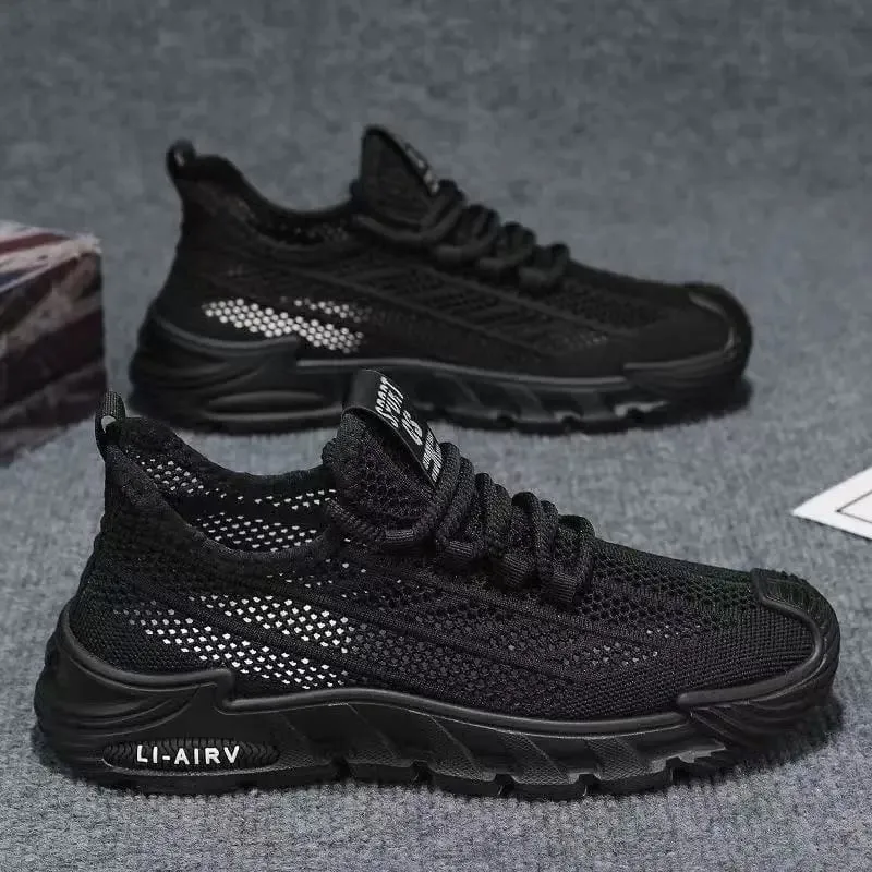 Men's Summer Breathable Anti-Slip Running Shoes Soft Bottom Mesh Upgraded Work Casual Sports Trendy Shoes Hollow out Design