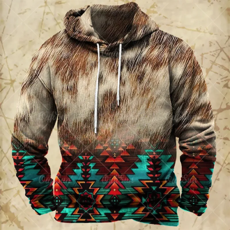 Vintage Hoodie For Men Harajuku 3D Print Autumn Long Sleeve Sweatshirts Oversized Y2k Clothing Men's Hoodies Fashion Streetwear — image 3