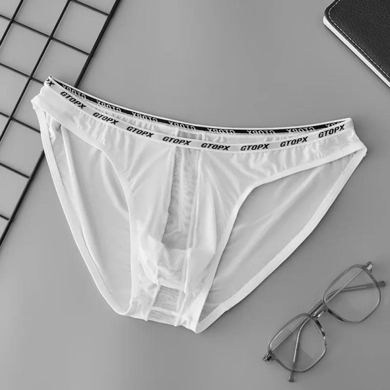 U Convex Pouch Low Waist Men\'s Briefs Transparent Mesh Underpants Thin Breathable Fabric Suitable for All Seasons — image 10