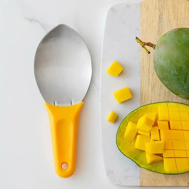 1pc Mango Slicer Cutter Multifunctional Fruit Spoon Watermelon Cutting Knife Mango DicingTools Mango Diced Scoop Kitchen Gadgets — image 6
