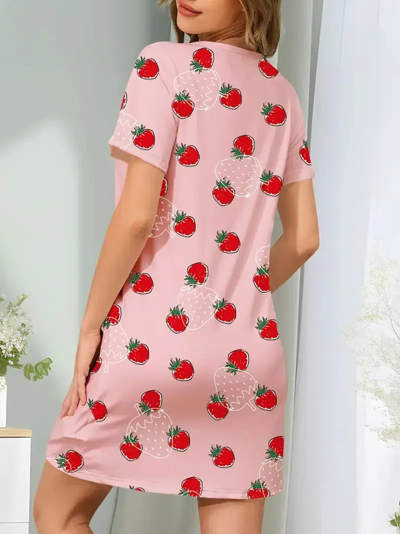 Women's Summer Casual Fruit Pattern Printed Short-Sleeved Dress — image 2