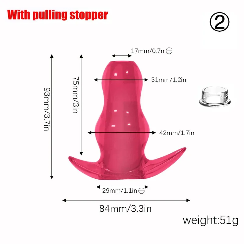 Purple TPE Hollow Tunnel Butt Plug Set - Graduated Open Anal Stretcher Plugs Flexible Sex Toy para sa Mga Lalaki at Babae — image 12