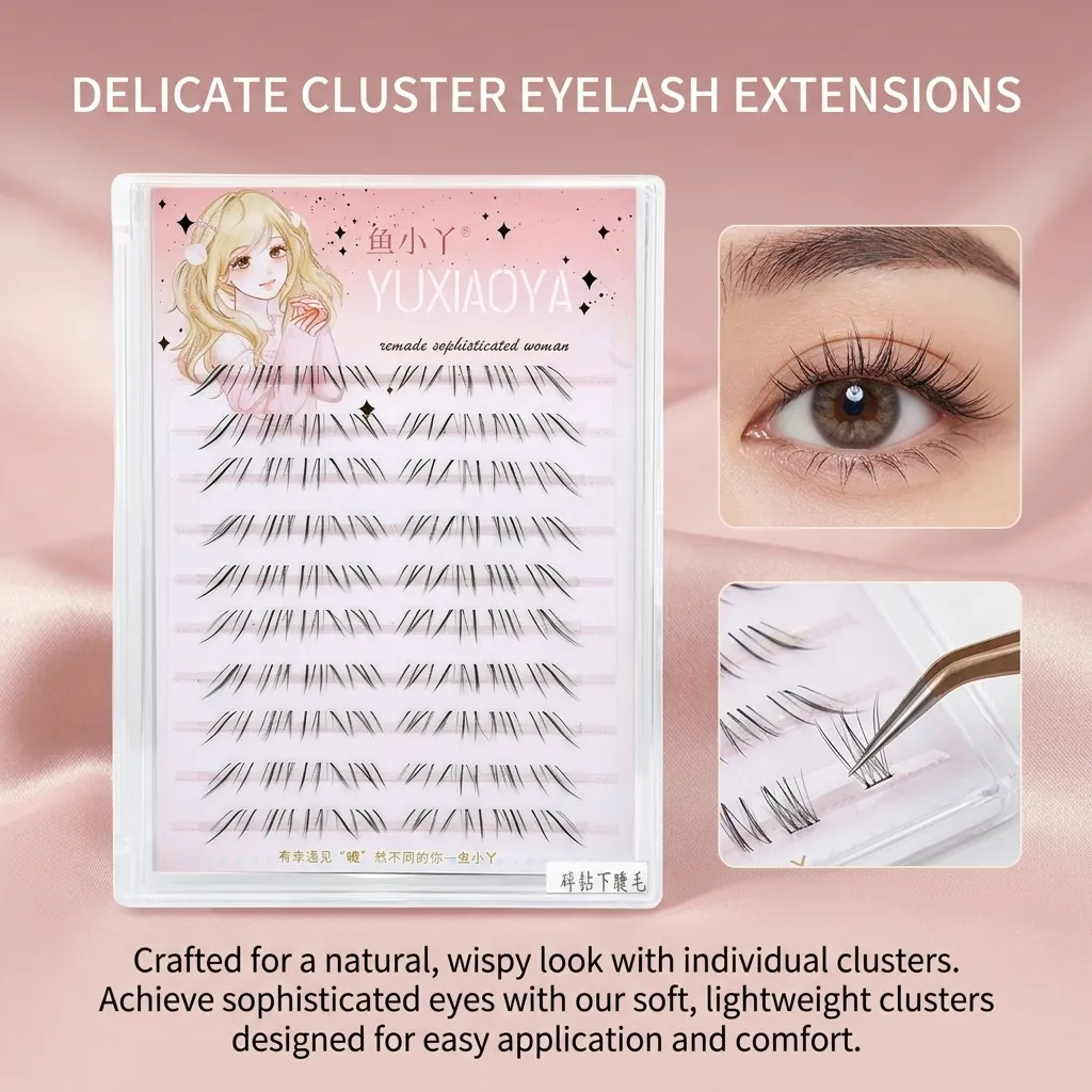 10 Rows Synthetic Fiber Lower Eyelashes Daily Makeup Natural C Curl Foxes Lashes Thin Band Glittery Eye Lash Eye Tail Elongated — image 3