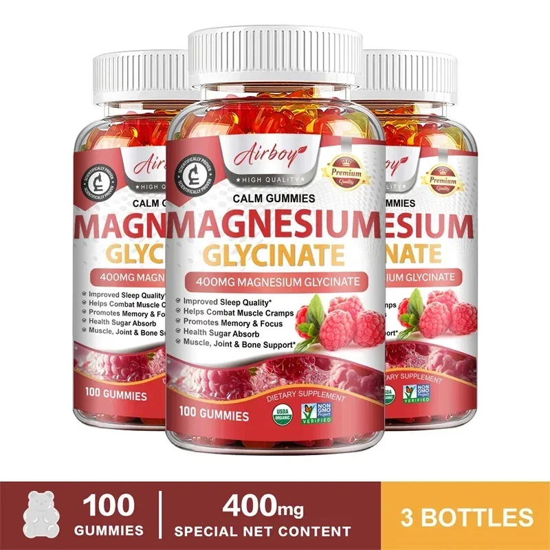 Magnesium Glycinate Gummies - Hjärnhälsa stärker muskler och ben Förbättrar sömn Slappna av nerver — image 9