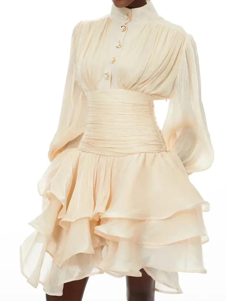 Chic Victorian-แรงบันดาลใจชุดมินิผู้หญิงพัฟแขนRuchedฉัตรโรแมนติกCottagecore Party Dresses 2026 อินเทรนด์Elegantชุด